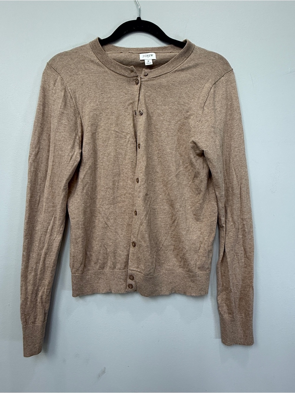 J. Crew Women's Button-Front Crewneck Cardigan - Light Taupe